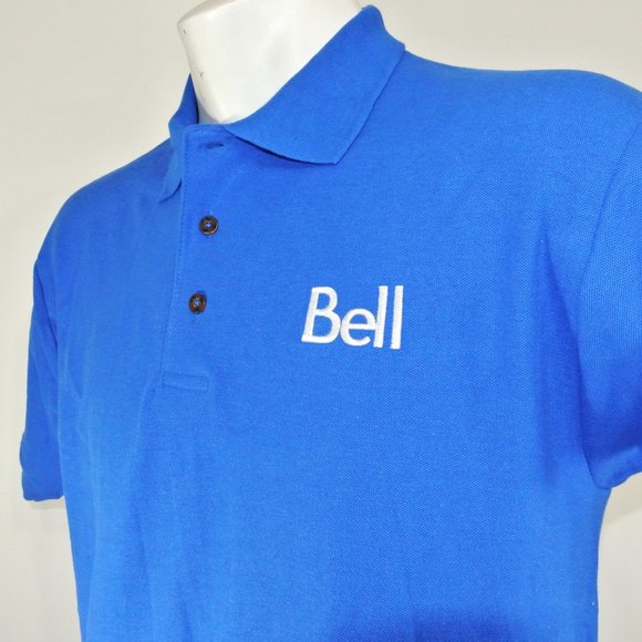 BELL Canada Telephone Employee Uniform Men's Blue Polo Shirt Size M Medium - Picture 6 of 12